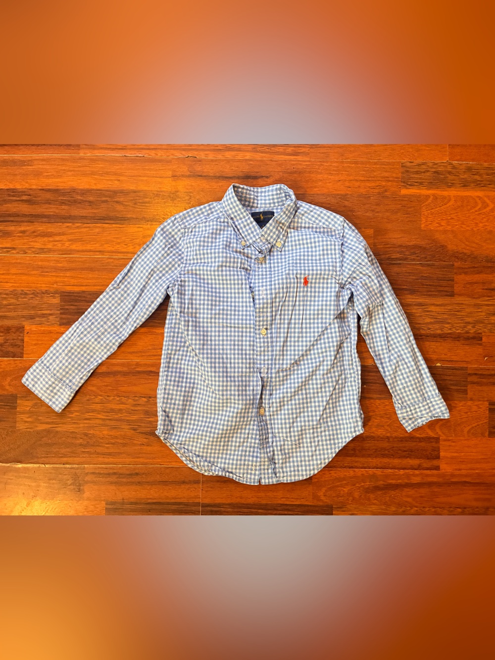 Boys Ralph Lauren Blue and White Gingham Button-Down Shirt